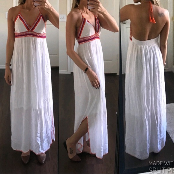 Indigo Rein Dresses & Skirts - Indigo Rein white crochet boho halter dress